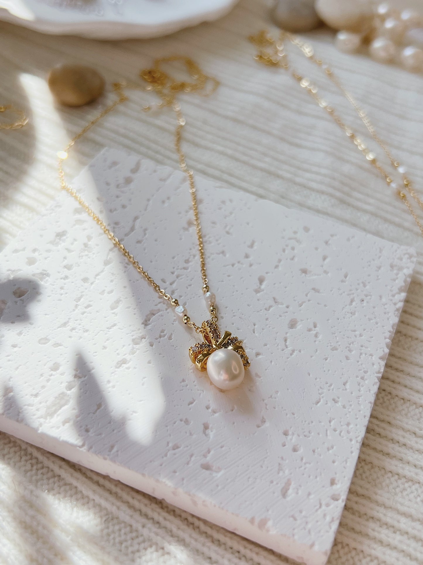 Pearl Pearl! -  Pearl of the Storm Zircon Long Pearl Necklace