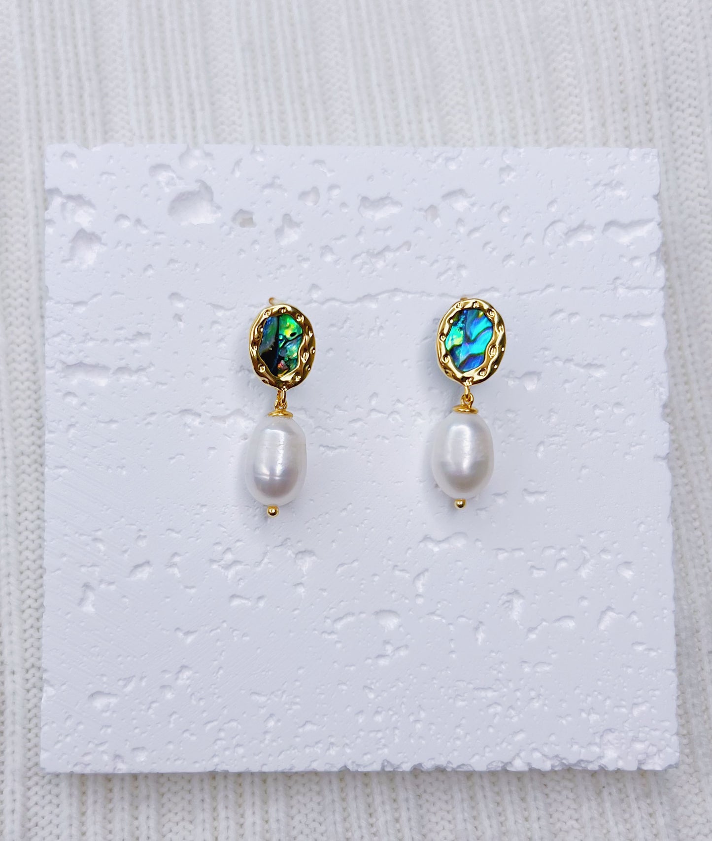 Pearl Pearl! -  Baroque Drop Pearl Earrings with Mother of Pearl