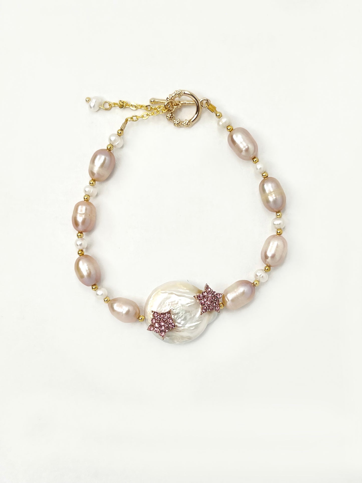 Only One Project -  Purple Star Purple Pearls 18K Gold Plated Bracelet (Sold Out)