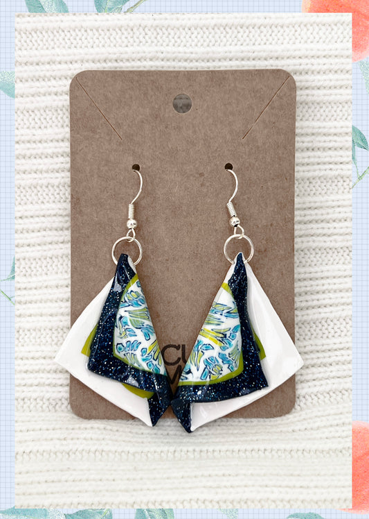 Sorrento Lemon- Folding Scarf Earrings