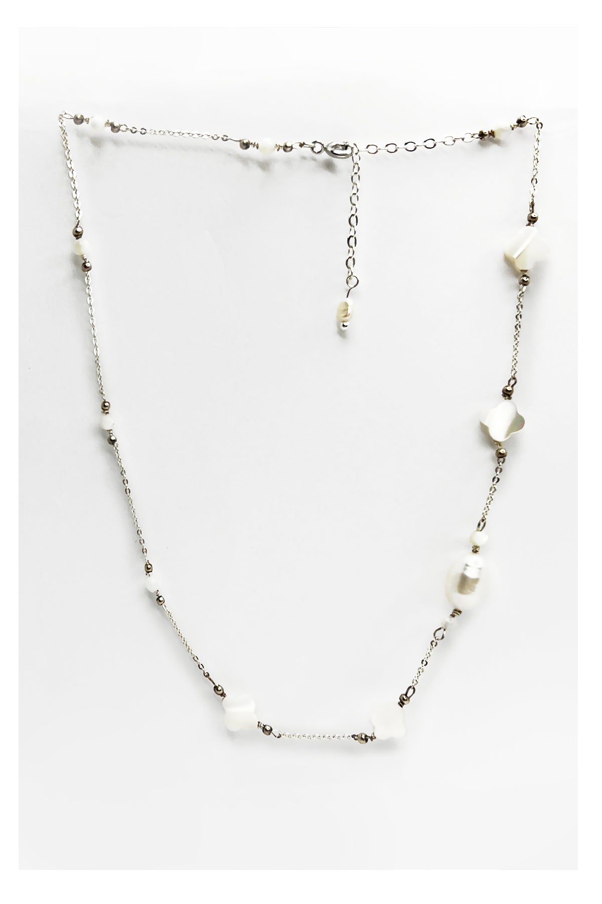 Pearl Pearl! -  Mother of Pearl Double Chain Pearl Bracele/Choker Necklace