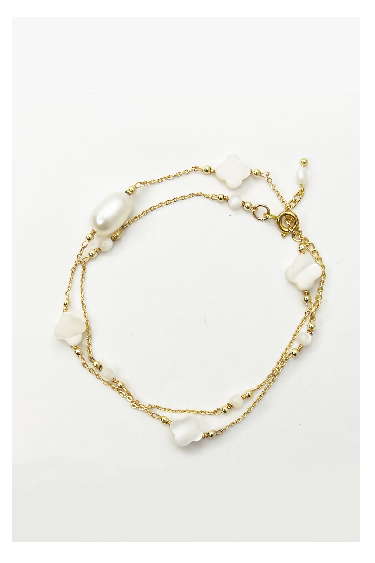 Pearl Pearl! -  Mother of Pearl Double Chain Pearl Bracele/Choker Necklace