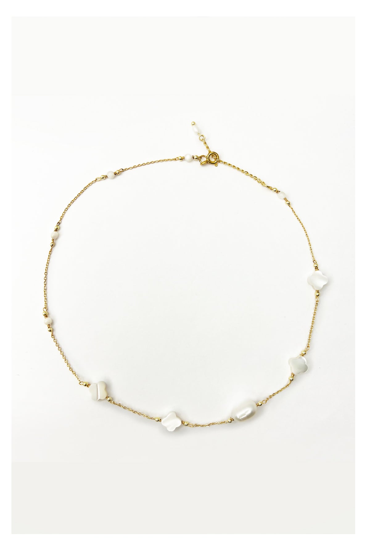 Pearl Pearl! -  Mother of Pearl Double Chain Pearl Bracele/Choker Necklace