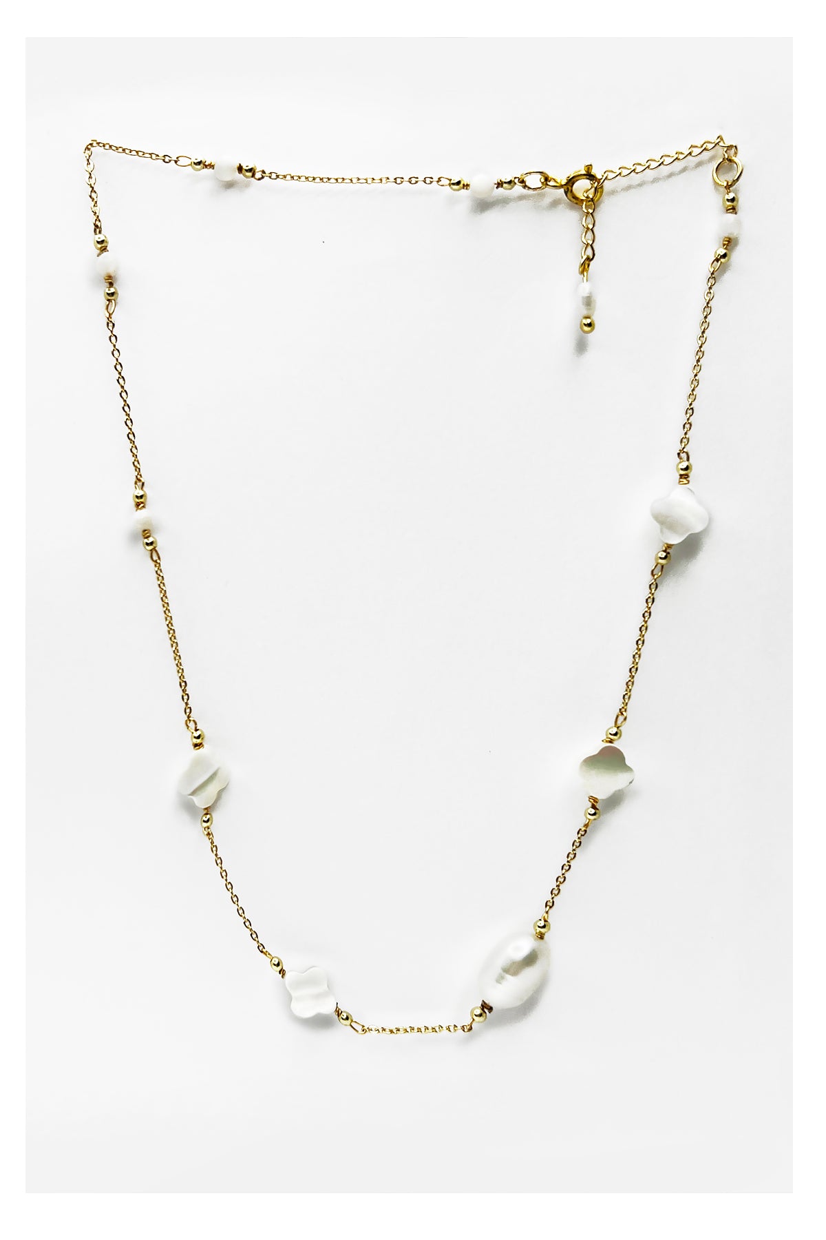 Pearl Pearl! -  Mother of Pearl Double Chain Pearl Bracele/Choker Necklace