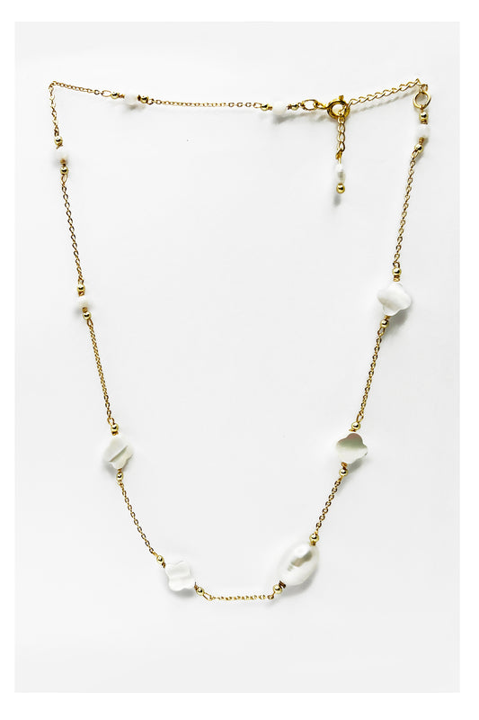 Pearl Pearl! -  Mother of Pearl Double Chain Pearl Bracele/Choker Necklace