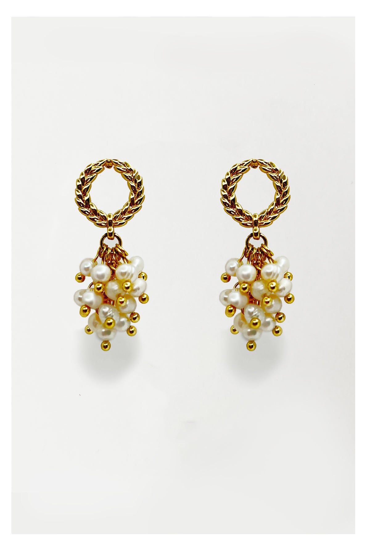 Pearl Pearl! -  Grapes and Ear of wheats Pearl Earrings