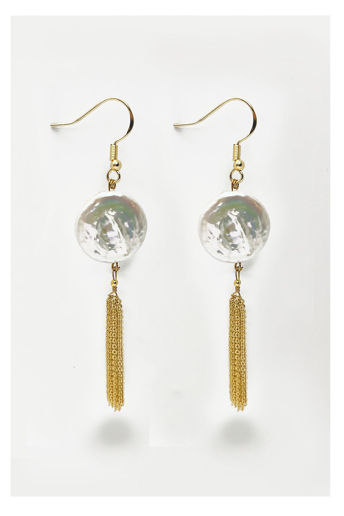 Pearl Pearl! -  Big Buttons Baroque Pearl Tassel Earrings