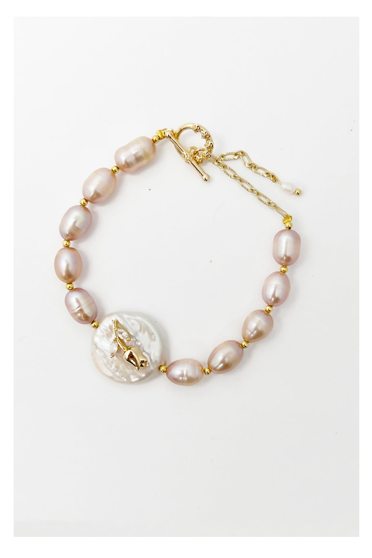 Pearl Pearl! -   Purple Pink & Baroque Pearl Tulip Bracelet