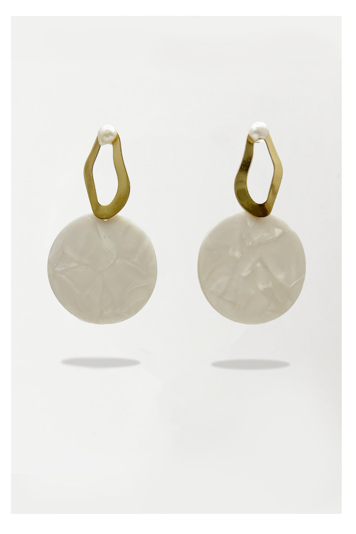 Only One Project -  Ivory Round Pearl Earrings