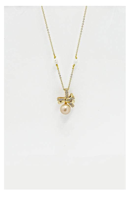 Pearl Pearl! -    Pearl of the Storm Short Necklace (Brown Pink Pearl)